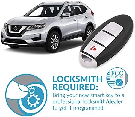 Keyless2Go Замяна за 3-кнопочного безконтактно смарт ключ за Nissan KR5S180144106 285E3-4CB1A - 2 опаковки