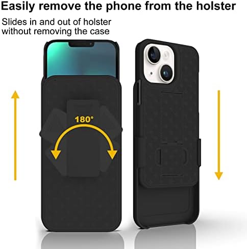 Ailiber е Съвместим с калъф за iPhone 13, една Чанта-кобур за мобилен телефон iPhone 13 с защитно фолио за екрана, Отточна тръба