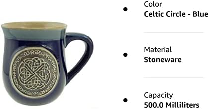 Керамична чаша Glen Appin Шотландската Керамична чаша за кафе или бира 16,9 унция (500 мл) (Келтски кръг - син)