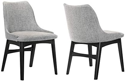 Трапезни столове Kati Living Azalea от плат и дърво - комплект от 2, 19 SH, сиво / черно