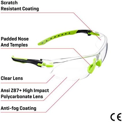 Универсални младежки защитни очила за стрелба с Allen Company с прозрачни лещи, оценени ANSI Z87.1 + и CE