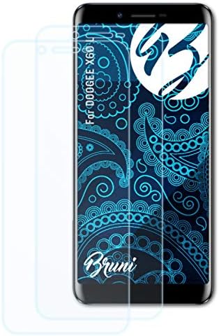 Защитно фолио Bruni, Съвместима със защитно фолио Doogee X60 L, Кристално Чиста Защитно фолио (2 ПЪТИ)