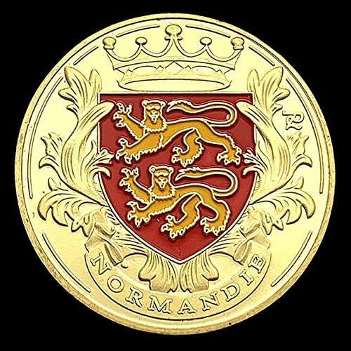 Френска Нормандия Позлатен Медал На Иконата Са Подбрани Монета Златна Монета Плакет Подарък