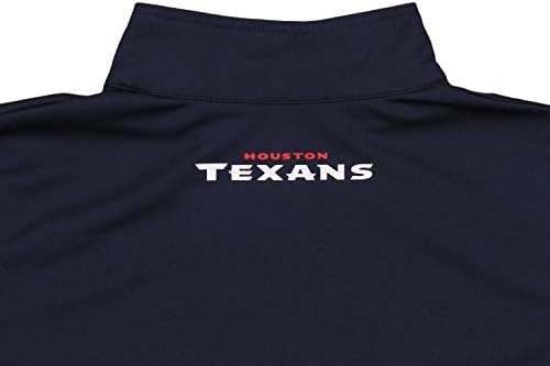Пуловер за момчета Outerstuff NFL Youth (8-20 години) Изпълнение с дълъг ръкав с цип 1/4, Houston Texans Среден (10-12 години)