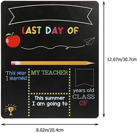 Operitacx Креда плака Първия ден на училищни табла за Последния ден на училищната класна дъска Знак за Еднократна употреба, Децата се върнаха