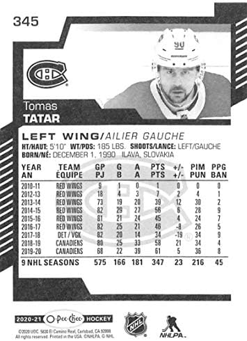 2020-21 О-Пи-Джи 345 Томас Татари Монреал Канадиенс Хокейна карта НХЛ