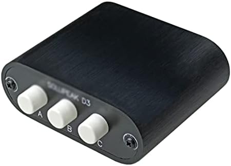 IULJH 3-канален превключвател източник стереозвука 3.5 мм AUX, преминете на входните сигнали 3 в 1, превключвател за слушалки и тонколони