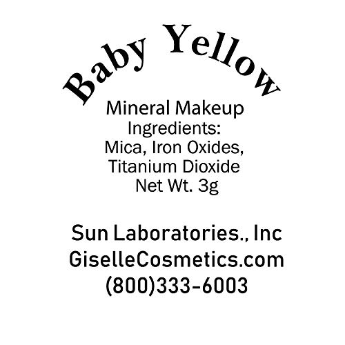 Органични минерални сенки за очи Giselle Cosmetics с ронлива пудра - светло жълто - 3 грама
