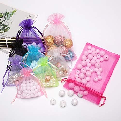 AKStore 100ШТ 4x6 (10x15 cm) Бижута от Органза в съвсем малък, Торбички за подаръци За Сватба, Празник, Подарък пакети,
