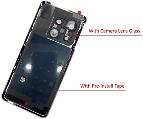 Смяна на стъкло на задната корица на P & J Plus 10 Pro на Стъклени Детайлите на Корпуса на обектива на Камерата възли за Oneplus 10 Pro 6,7 инча + Инструменти (Вулканичен черен)
