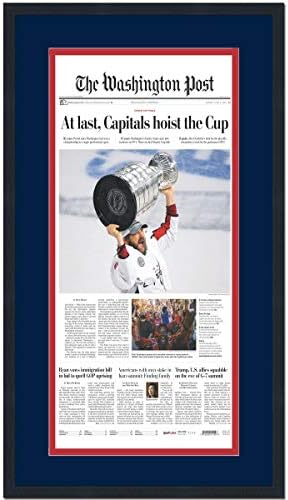 Декорирани в рамка Washington Post На корицата На хокей вестници Last Capitals 2018 Stanley Cup Champions 17x27 Професионално