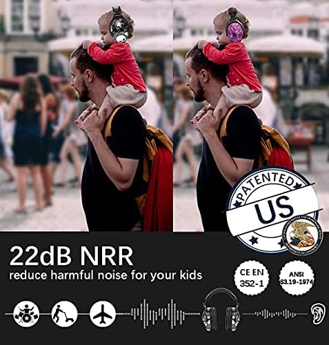 ZOHAN Kids Ear Защита от 2 опаковки, Защитни антифони за защита на слуха, са за деца със Сензорни проблеми, Регулируеми Слушалки с Шумопотискане за Концерти, Фойерверки, ав