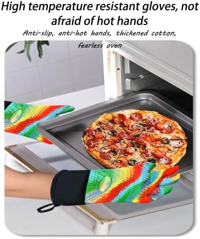 Силиконовата potholder HADEWEITE Топлоустойчиви кухненски ръкавици за фурна, Двуслойни топлоустойчиви кухненски ръкавици от силикон