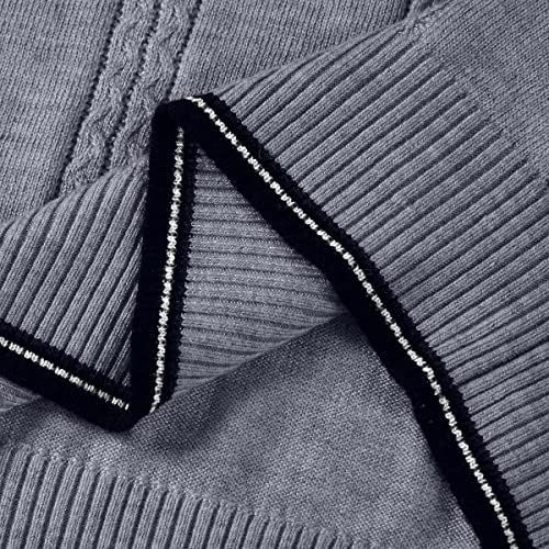 Мъжки Пуловер-Жилетка KUDORO Slim Fit за Мъже Casual Вязаный Пуловер Без Ръкави с V-образно деколте и Копчета от смес от вълна