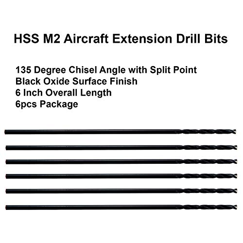 MAXTOOL 7/32 x6 6 бр. Идентични Самолетни Удлинительные свредло HSS M2-Дълги Тренировки с дълбоко скручиванием С директен