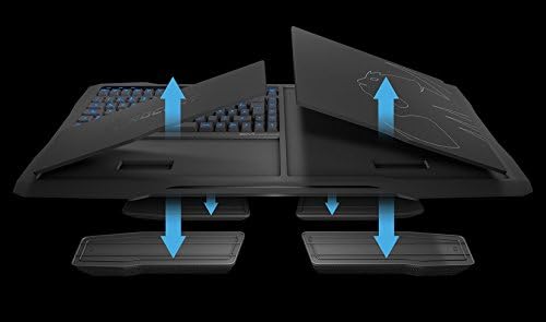 USB-клавиатура ROCCAT SOVA Gaming Lapboard с английската оформление - за PC, Xbox One, PS4, Led светлини (син), Мембранни клавиши, Вграден подложка за мишка, (част # ROC-12-151)