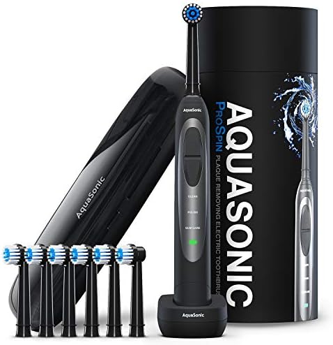 Aquasonic ProSpin – Електрическа четка за ултра избелване и премахване на зъбната плака – Интелигентен led датчик за налягане за емайл