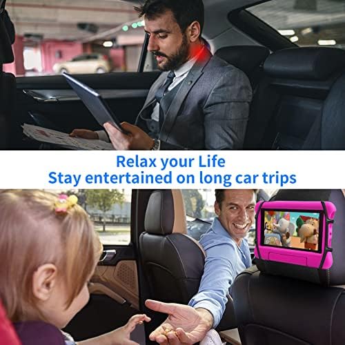Кола таблет, Детски Притежателя на таблета за задната седалка на колата, Притежател на iPad за автомобил с Регулируем ъгъл на наклона, Силикон държач за автомобилен з