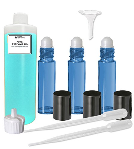Набор от парфюмерийни масла Grand Parfums -Съвместим с Масло за тяло Polo Blue Type За мъже, Ароматизирано Парфюмерное масло - Нашата интерпретация, с бутылочками на роли и инст?