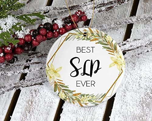Коледна украса за патолог език реч - Коледен подарък с орнаменти за SLP - най-Добрият в света SLP - най-Добрият SLP за цялата история на