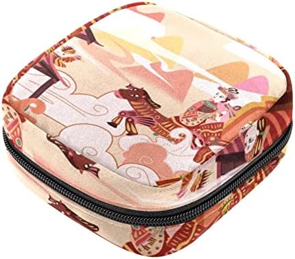 Чанта за съхранение на хигиенни Кърпички ORYUEKAN, Преносим чанта за съхранение на Менструални чаши за жени и Момичета, Кожена Чанта в Традиционен Китайски Стил-Silhouette S