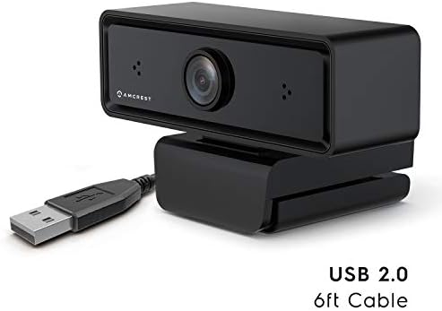Уеб камера Amcrest 1080P с микрофон за работния плот (бизнес клас с два микрофона) Уеб камера Компютърна Камера Потоковая