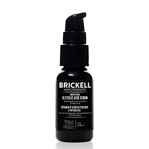 Серум с гликолова киселина Brickell Men ' s Smooth Finish За мъже, Натурална и Органична, Стареене Серум За Намаляване на фините линии