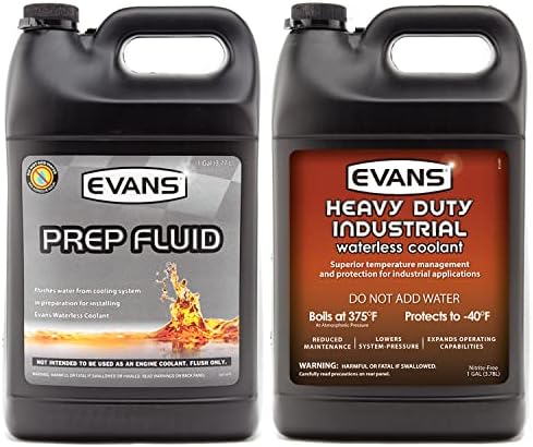 Охлаждаща течност Evans EC61001 EC41001 Безводни Охлаждаща течност за тежки условия на работа и Подготвителни течност, Комбиниран пакет обем 2 Литра