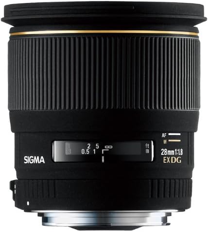 Широкоъгълен обектив Sigma 28mm f/1.8 EX DG с Асферической Макросъемкой с Голяма Бленда за огледално-Рефлексни фотоапарати Canon